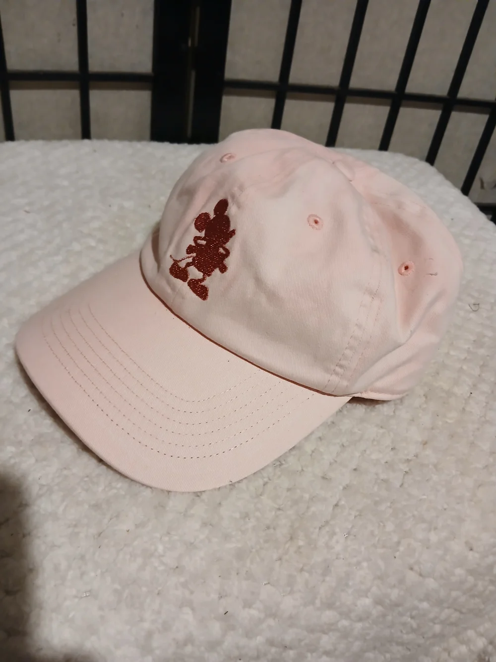 Disney Pink Kids Baseball Cap with Red Mickey Embroidery